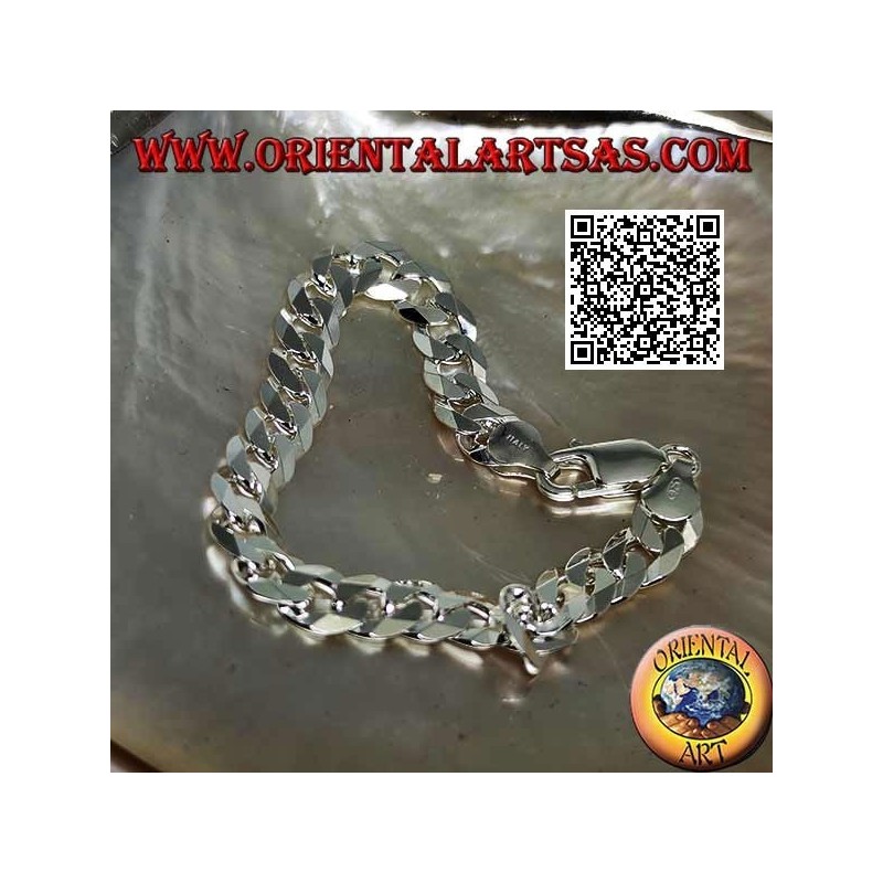 20 cm x 8 * 2 mm Diamant-Groumette-Kette, glattes Silberarmband