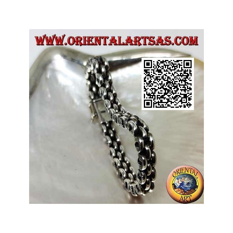 Bracciale Argento Morbido, 3 File Anelli Design | Oriental Art