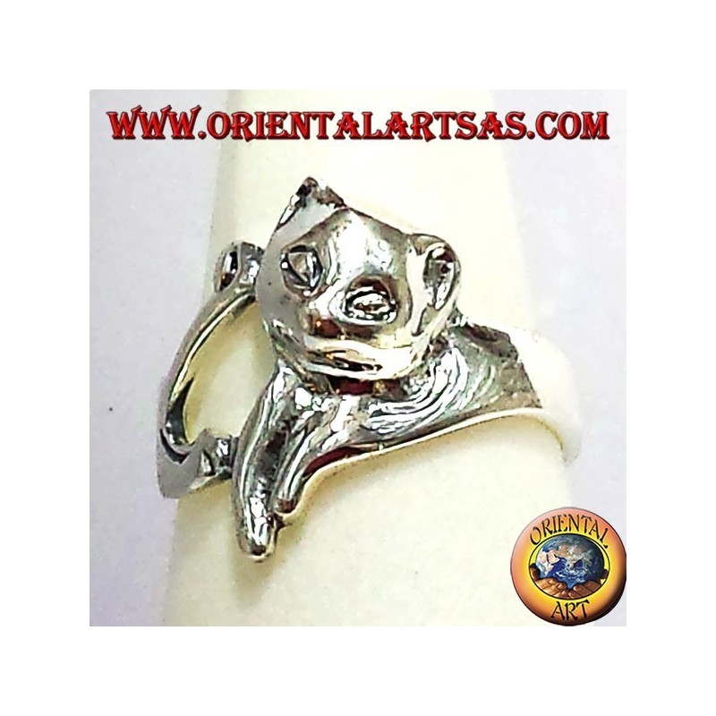 Anillo del gato (gato) de plata