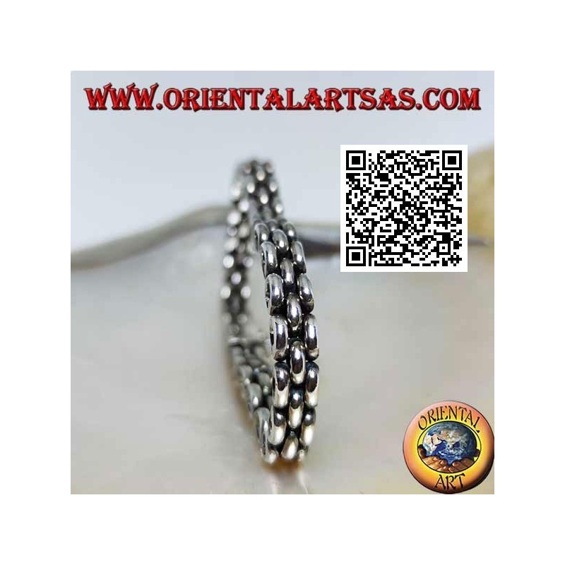 Pulsera de plata suave con anillo de tres filas de 19,5 cm x 7 * 5 mm