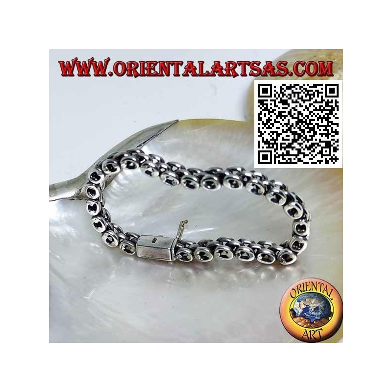 Bracciale Argento Morbido, 3 File Anelli Design | Oriental Art