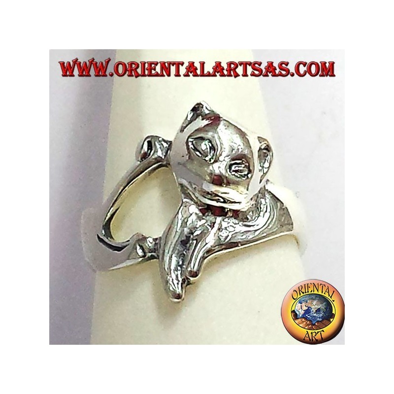 Anillo del gato (gato) de plata