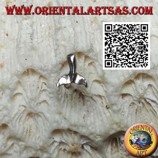 Mini orecchino d'argento, la coda di balena piccola e liscia