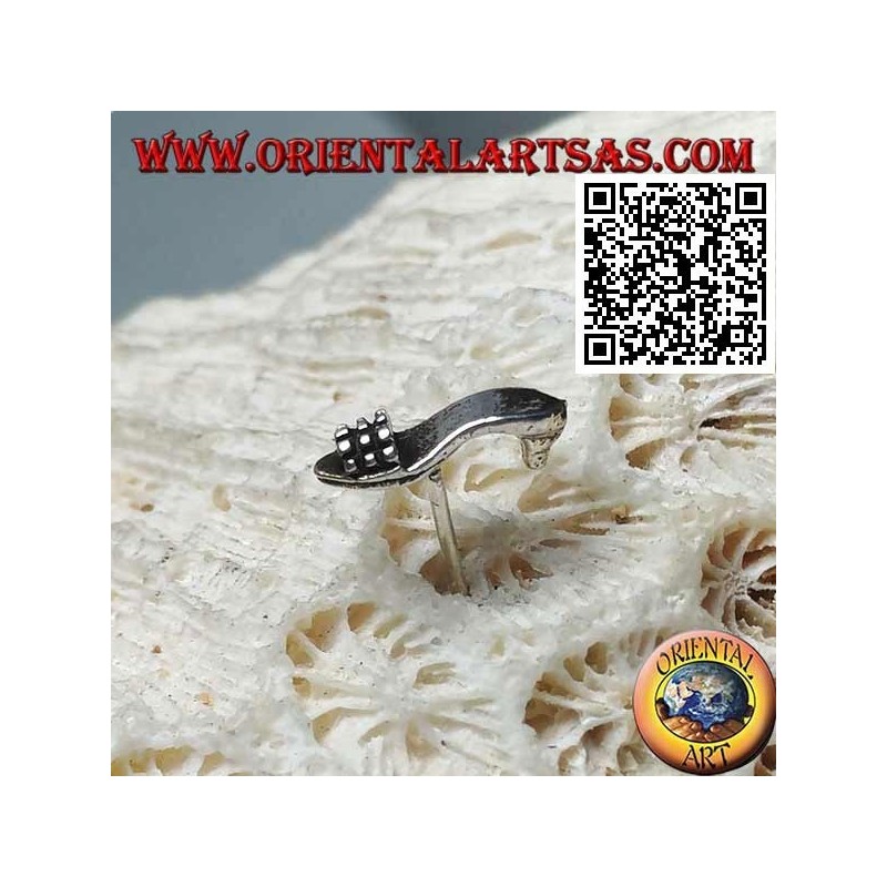 Mini silberner Ohrring, der Keil (Schuh)