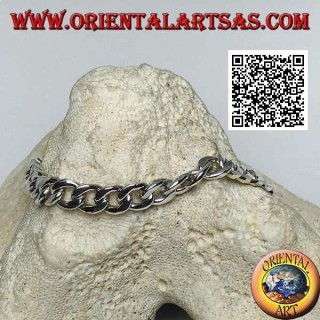 Bracelet chaîne en argent rond, plat et lisse 23cm x 7 * 2mm gourmette