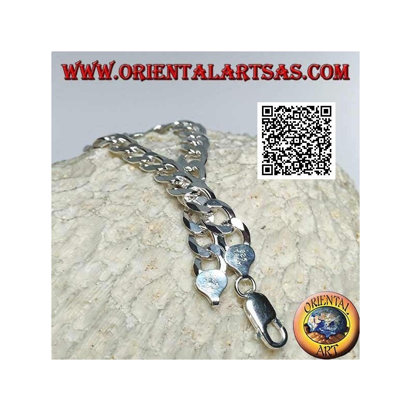 Bracciale Argento Grumetta Piatta Diamantata | Oriental Art