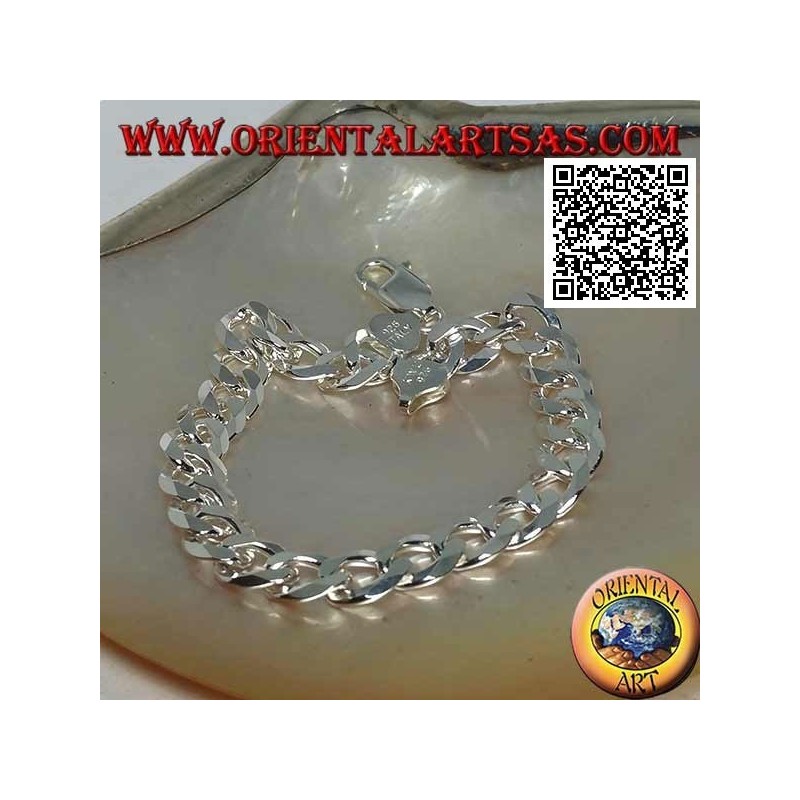 Bracciale Argento Grumetta Piatta Diamantata | Oriental Art