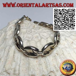 20cm x 13 * 3mm openwork oval silver bracelet