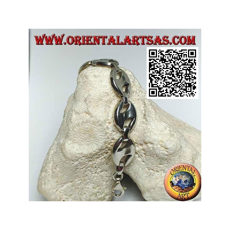 Bracelet en argent ovale ajouré 20cm x 13 * 3mm