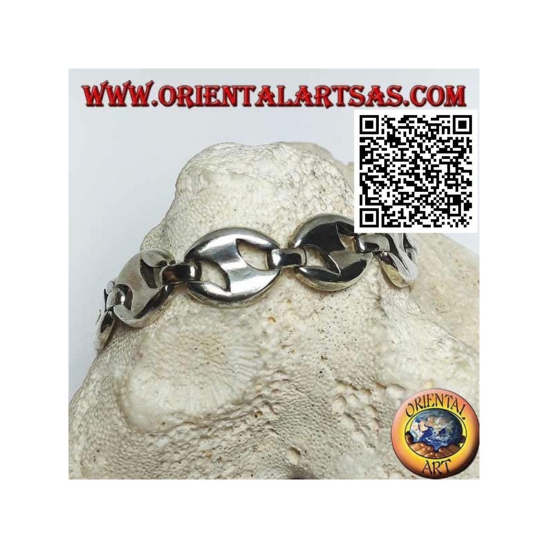 Bracelet en argent ovale ajouré 20cm x 13 * 3mm