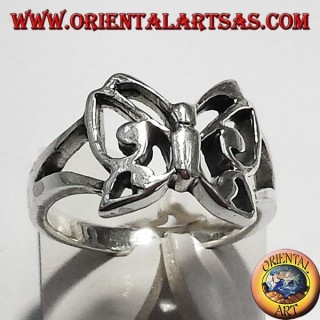 mariposa anillo de plata maciza