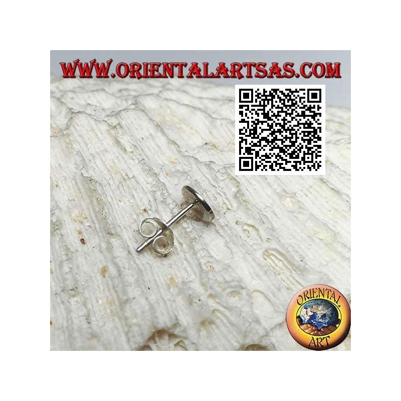 Mini orecchino d'argento, tondo con foglia di marijuana (colorato)