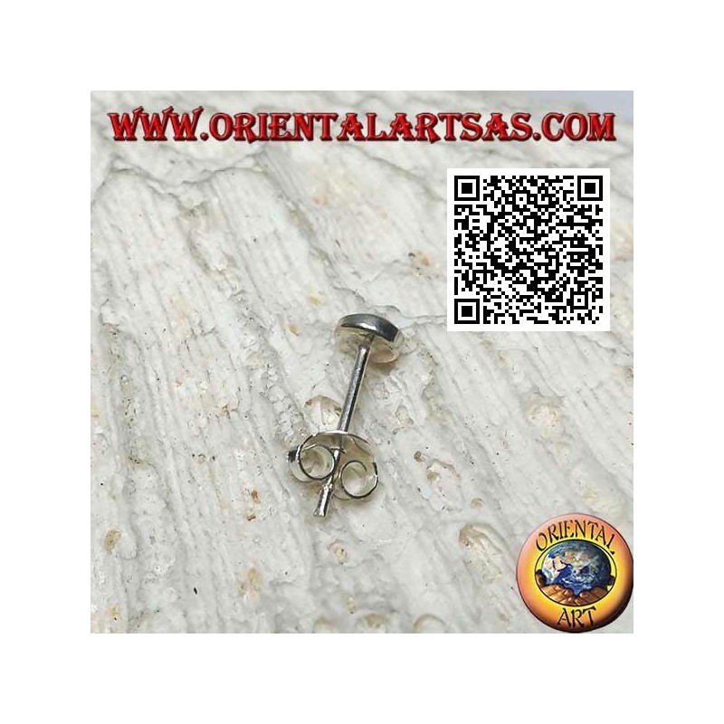 Mini pendiente de plata, redondo con sonrisa (verde y blanco)