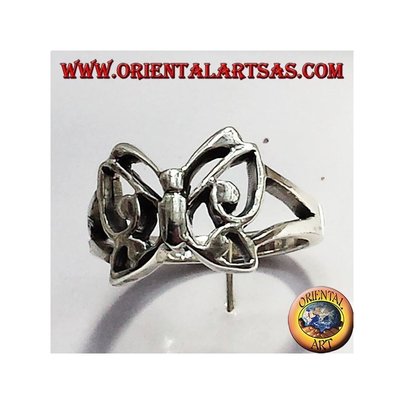 mariposa anillo de plata maciza