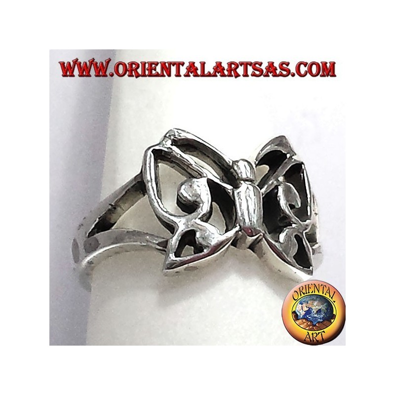 mariposa anillo de plata maciza