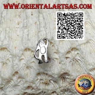 Mini silver earring, the imbecile ape