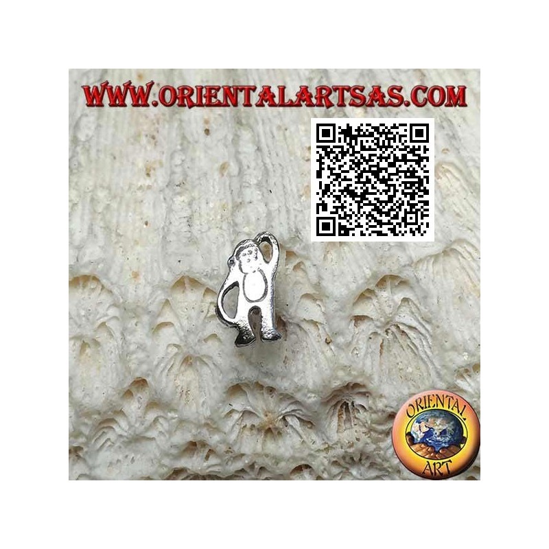 Mini silberner Ohrring, der blöde Affe