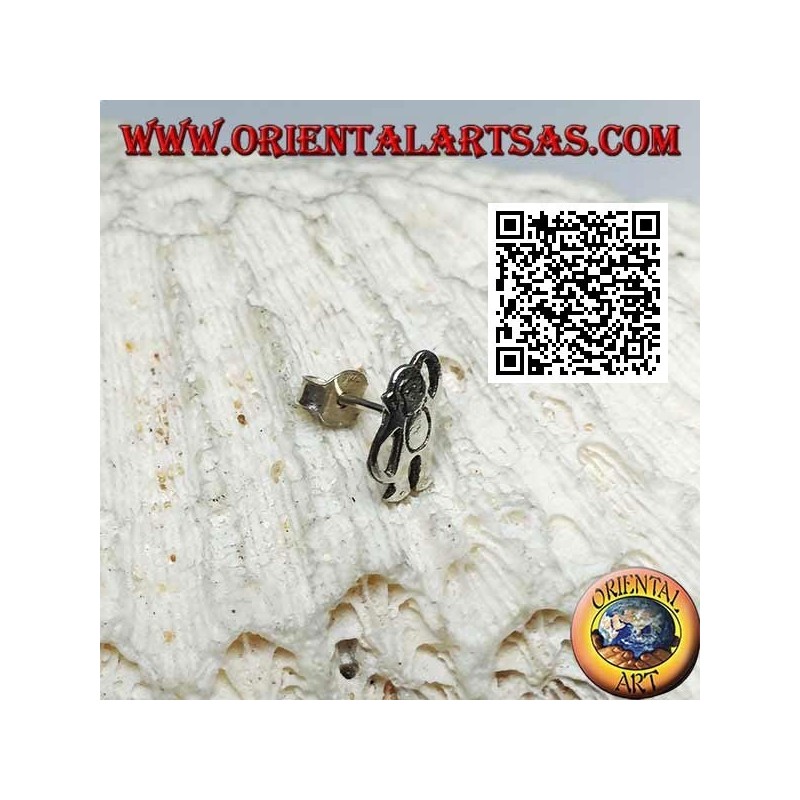 Mini silberner Ohrring, der blöde Affe