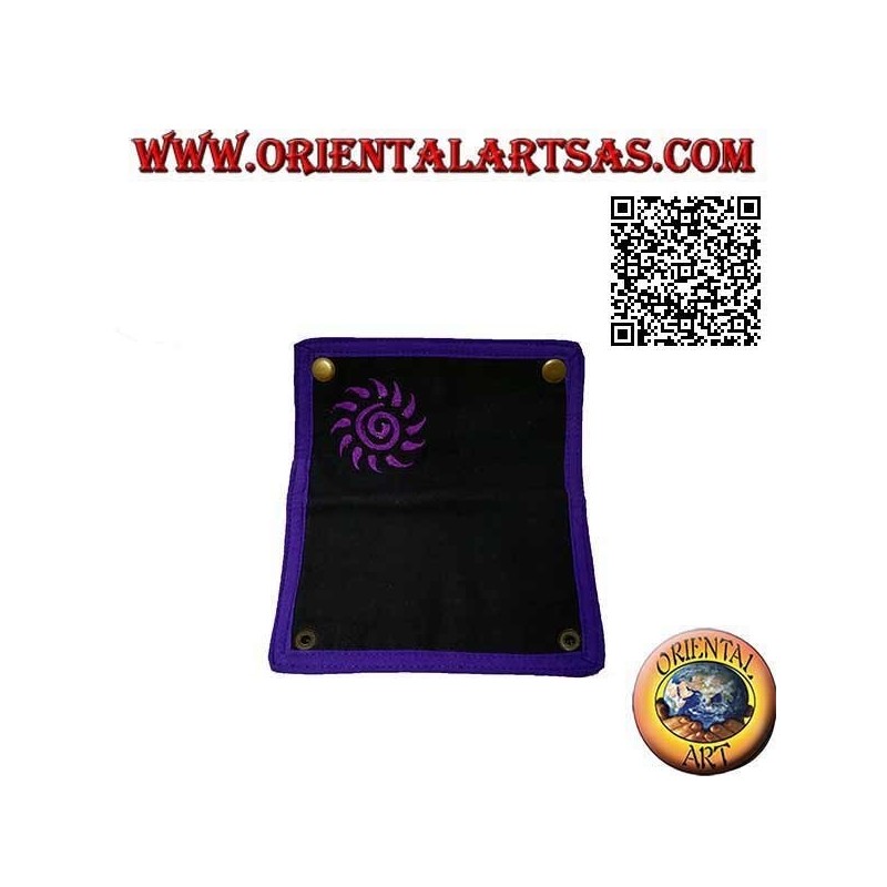 Portatabacco con sole spirale e zip interna, in 100% cotone e chiusura a clip (viola)