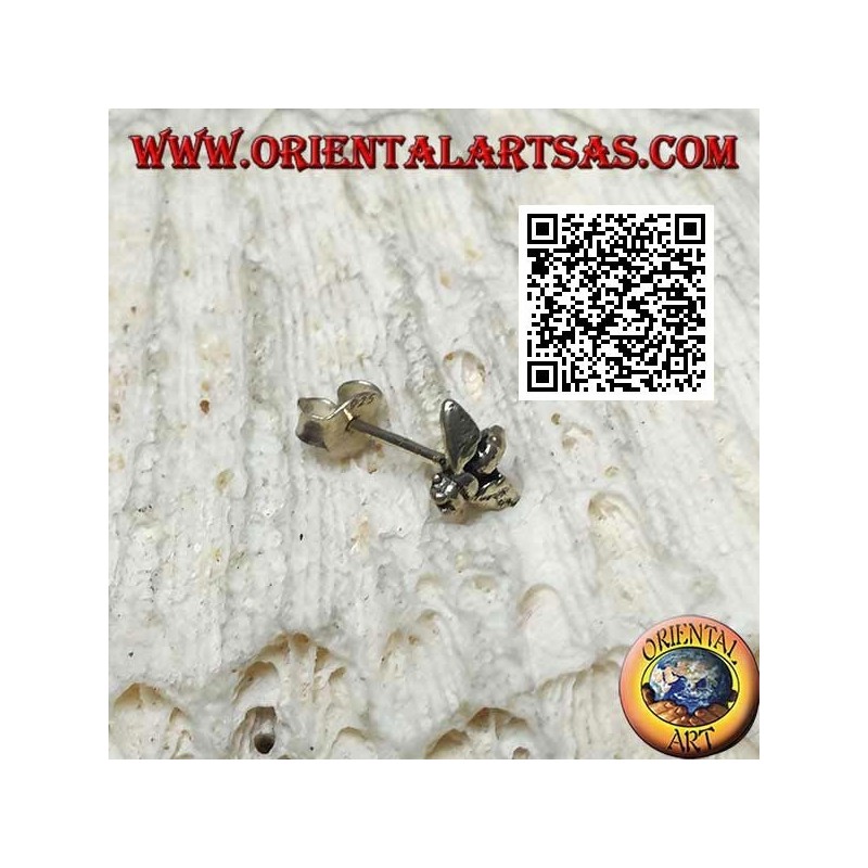 Mini silver earring, the hornet