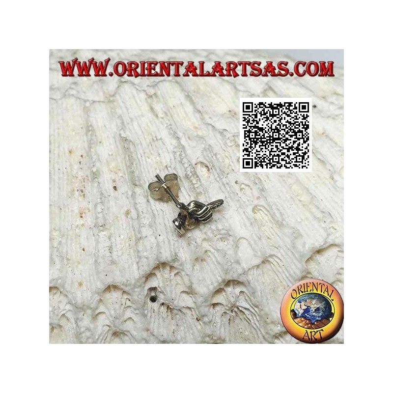 Mini silberner Ohrring, das Zeichen des Shaka (Gruß der Surfer)