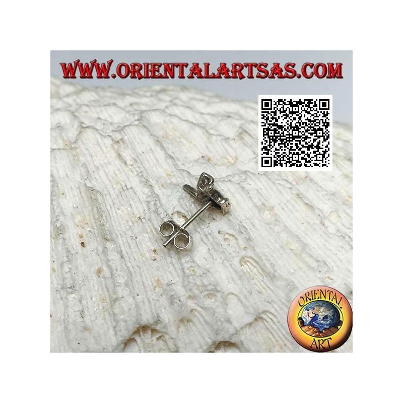 Mini silberner Ohrring, das Zeichen des Shaka (Gruß der Surfer)