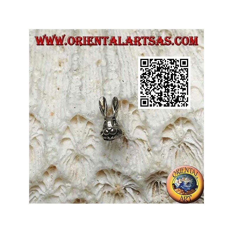 Mini boucle d'oreille en argent, le visage du lapin (Roger Rabbit)