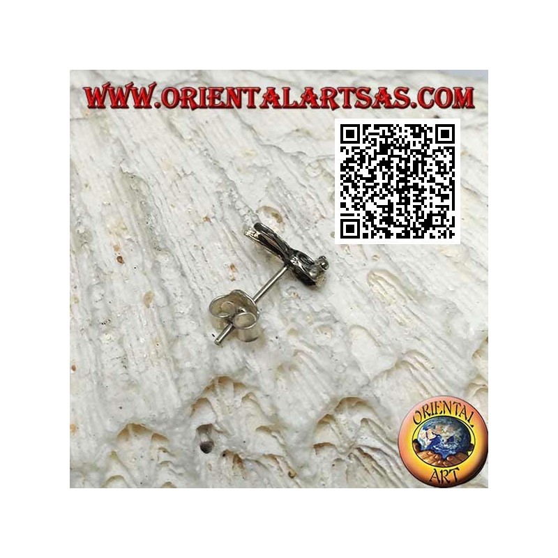 Mini pendiente de plata, la cara del conejo (conejo Roger)