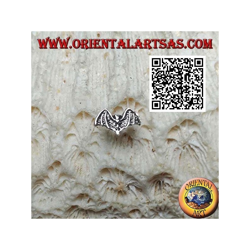 Mini boucle d'oreille en argent, la chauve-souris