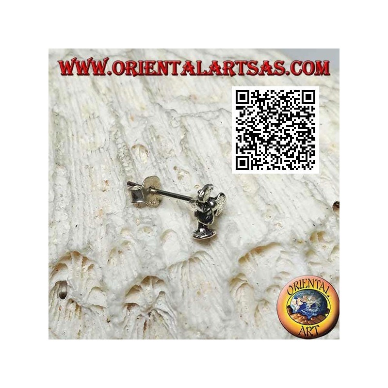 Mini boucle d'oreille en argent, l'éventail