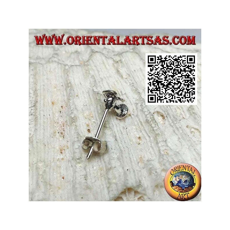 Mini boucle d'oreille en argent, l'éventail