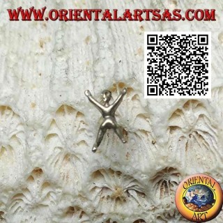 Mini silberner Ohrring, der freie Mann