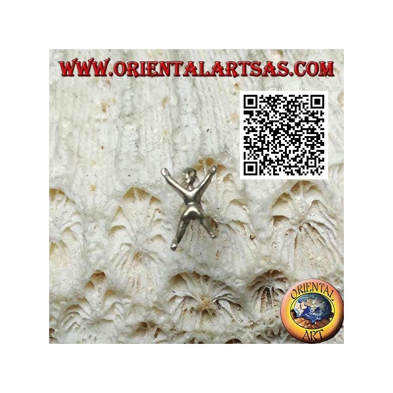 Mini orecchino d'argento, l'uomo libero