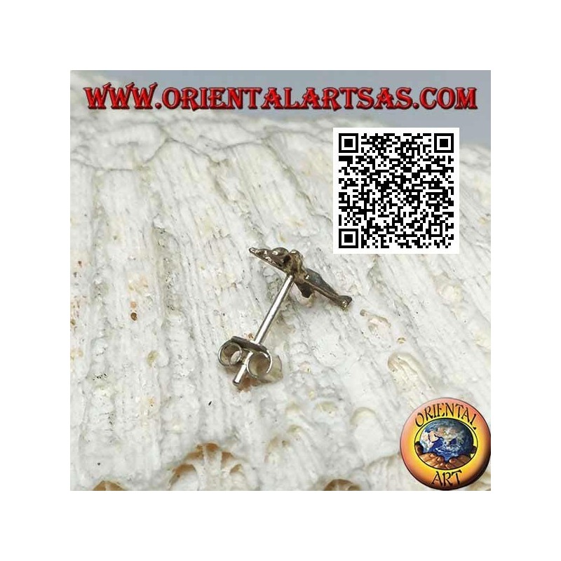 Mini boucle d'oreille en argent, l'homme libre