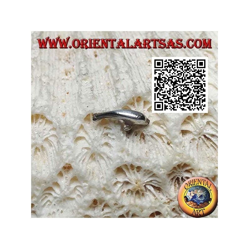 Mini boucle d'oreille en argent, le dauphin