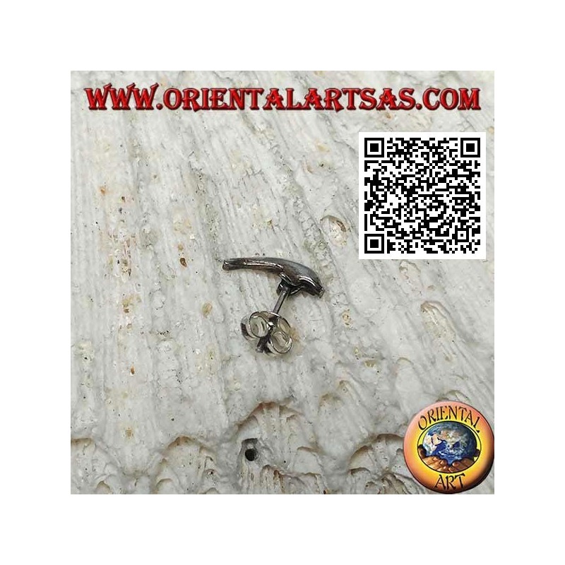 Mini silver earring, the dolphin