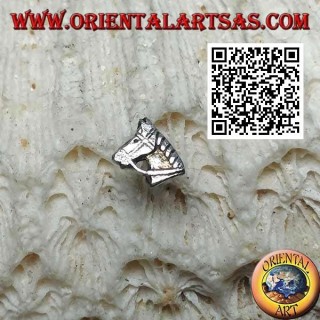 Mini silver earring, the horse's head in profile