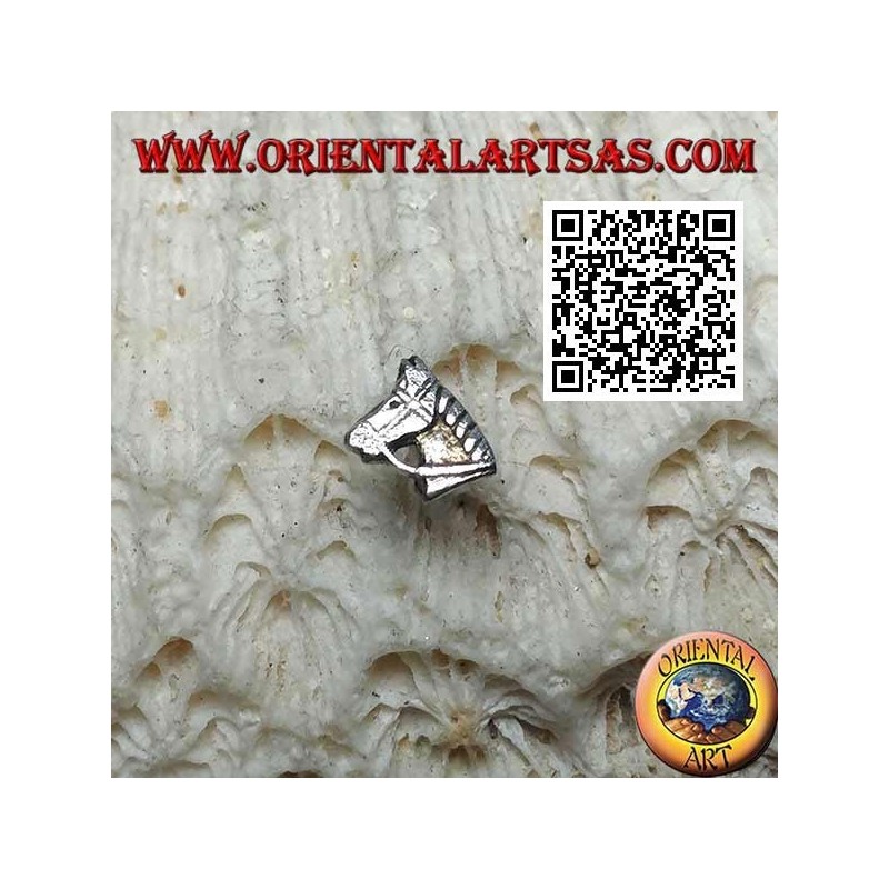 Mini pendiente de plata, cabeza de caballo de perfil