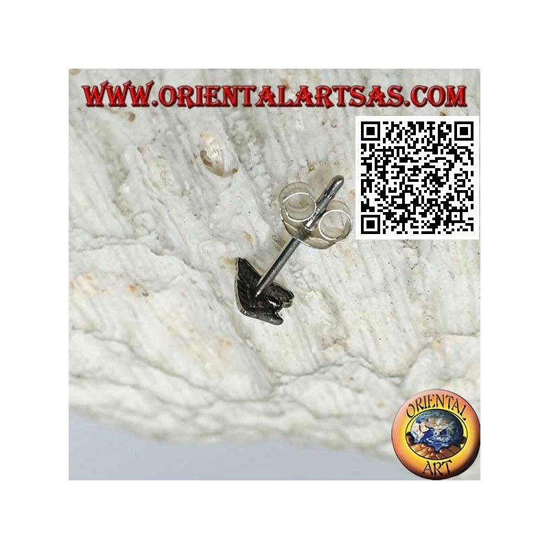 Mini silver earring, the horse's head in profile