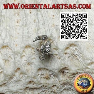 Mini silver earring, the parrot