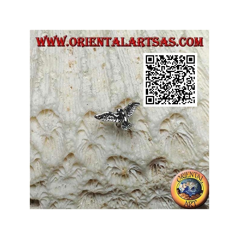 Mini silver earring, the golden eagle