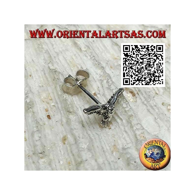 Mini silver earring, the golden eagle