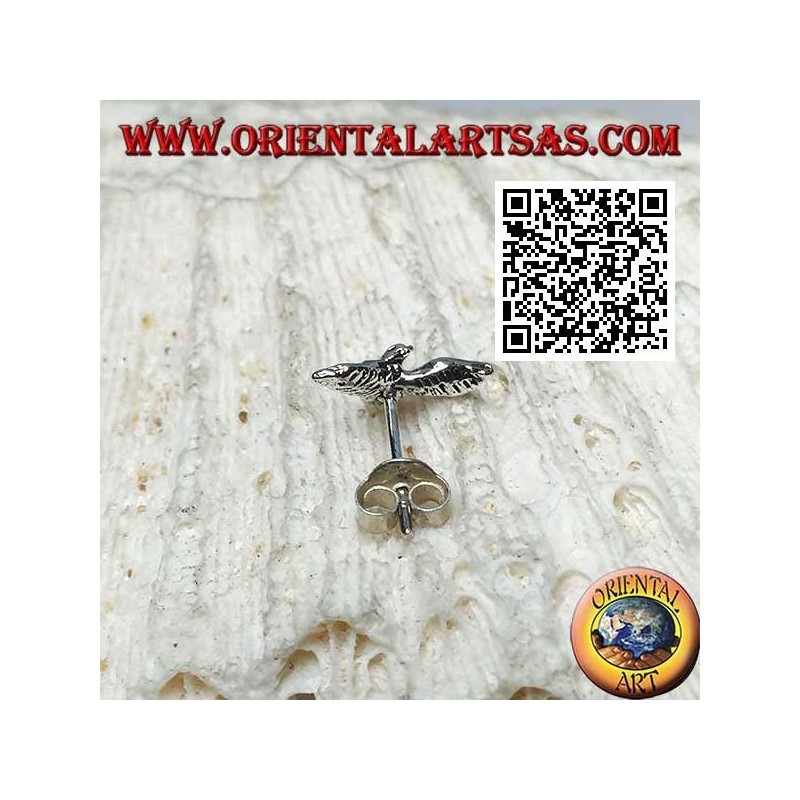 Mini silver earring, the golden eagle