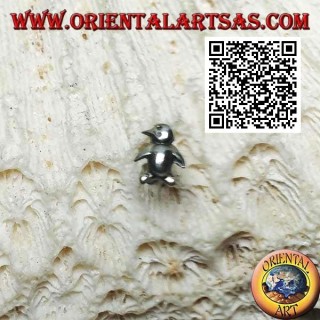 Mini silver earring, the penguin