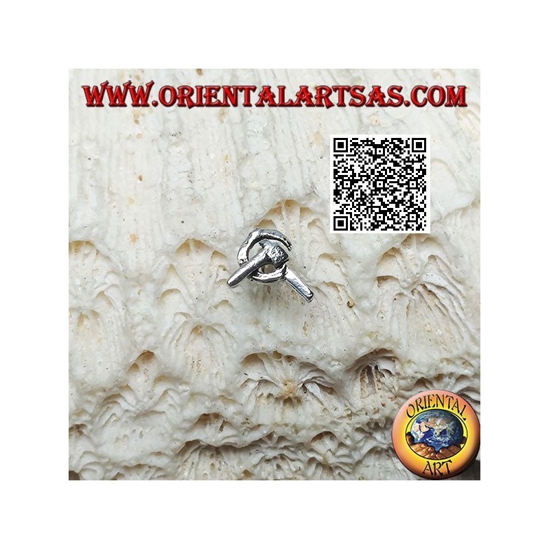 Mini silver earring, symbol of communism "hammer and sickle" (b)