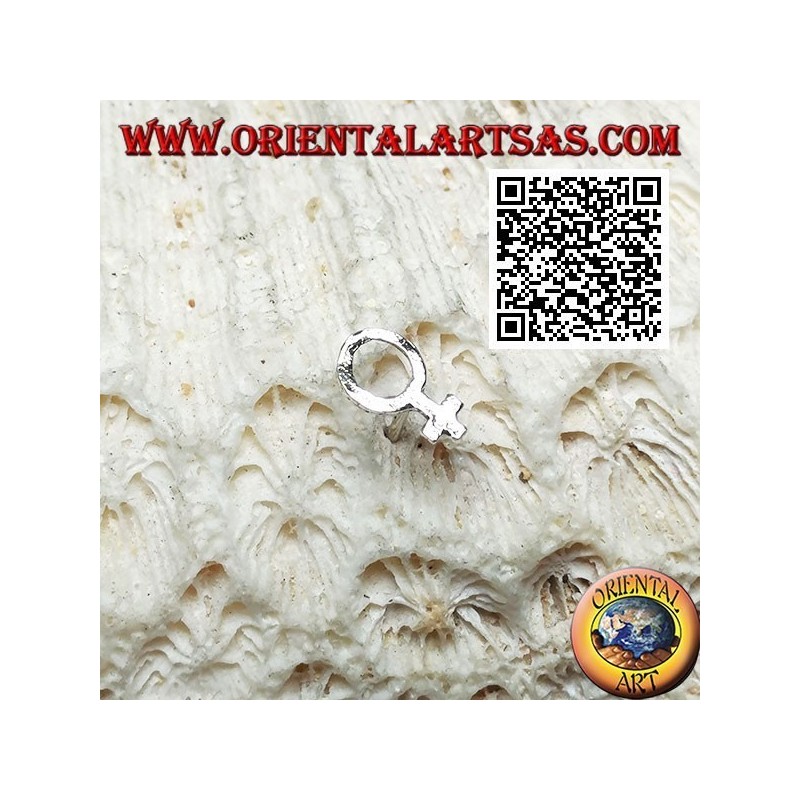 Mini silver earring, symbol of female sex (Venus)