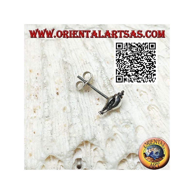 Mini silver earring, the gastropod shell