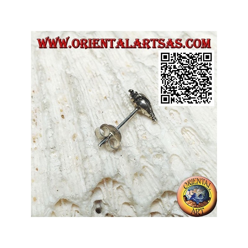 Mini silver earring, the gastropod shell