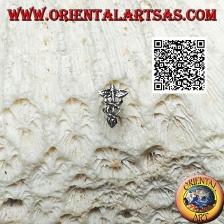 Mini silver earring, the Caduceus (symbol of doctors and pharmacists)