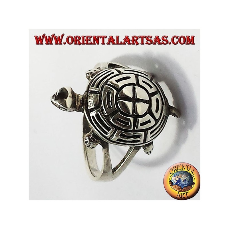 Turtle silver ring